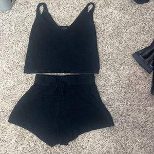 Black knit lounge set